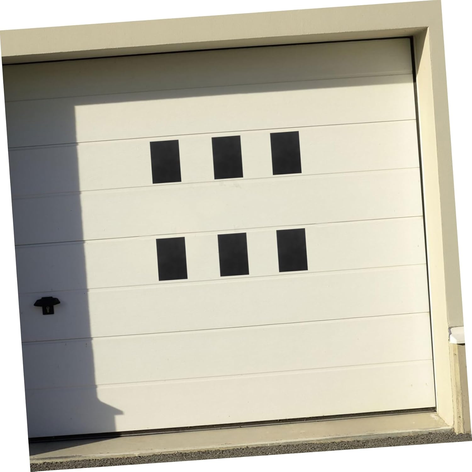 16pcs Magnetic Garage Door Decorations PVC Glossy Faux Window Panels Fade-Resistant Hardware Kit for Stylish Garage Door Enhancement