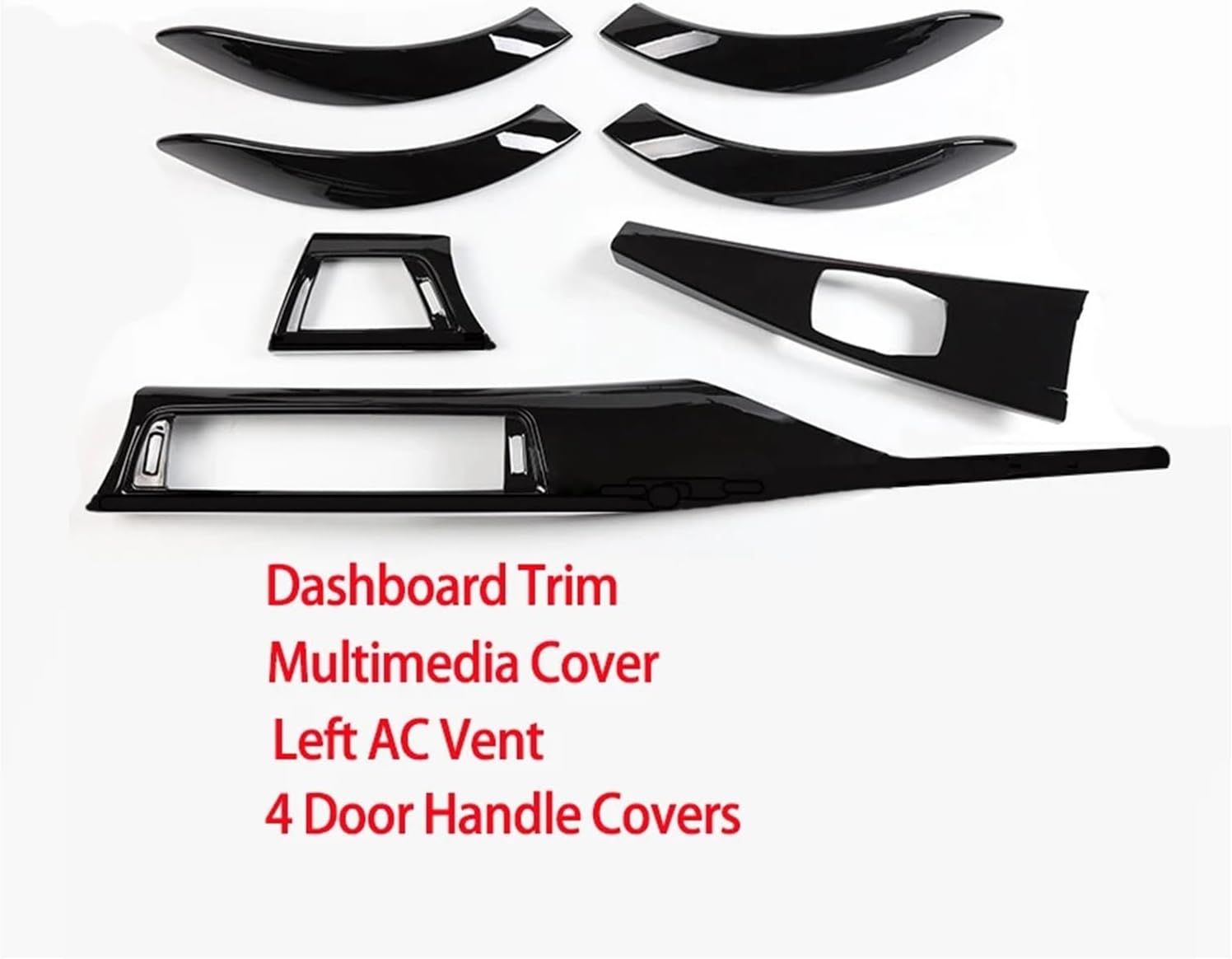 F30 F31 F32 F33 F34 F35 F36 F80 F82 F83 F84 Gloss Black Replacement Car Interior Trims Dashboard Door Cover Compatible 3 4 Series(Black-1 Pcs Set)
