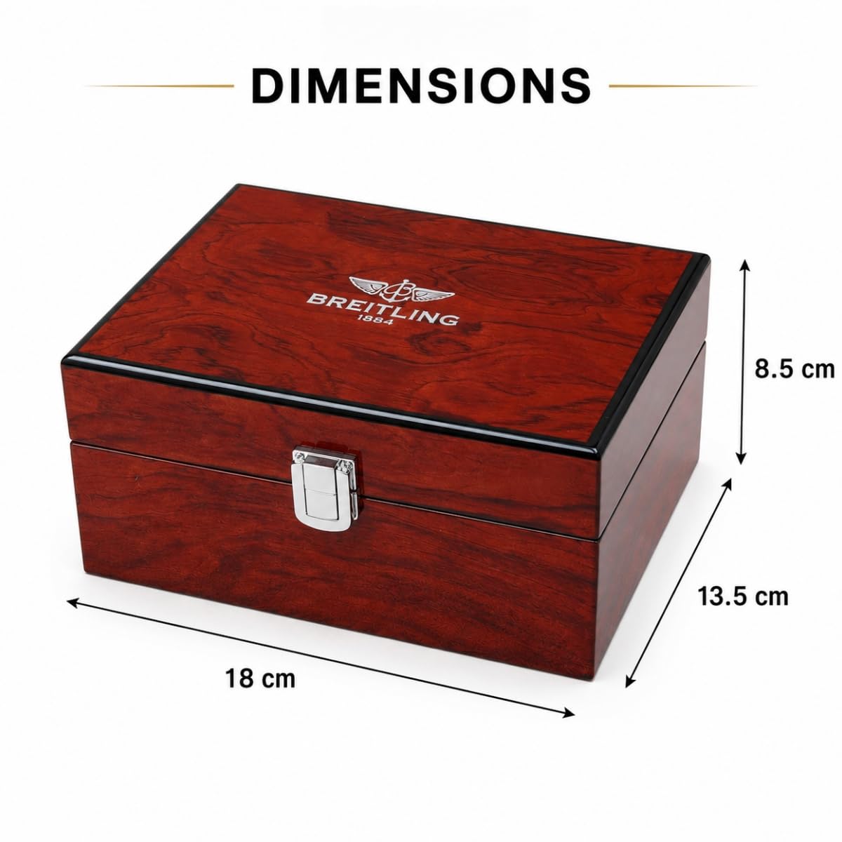 Caja de Relojes de Madera Organizador de Reloj Individual con Almohadilla Blanda e Interior Liso Superficie Texturizada para Breitling Chronomat