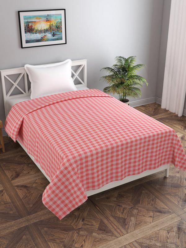 Image of Morado Glace Cotton 210 TC Single Bed Size Duvet Cover /Quilt Cover /Rajai Cover /Blanket Cover with Zipper (60x90 Inches,Pink)