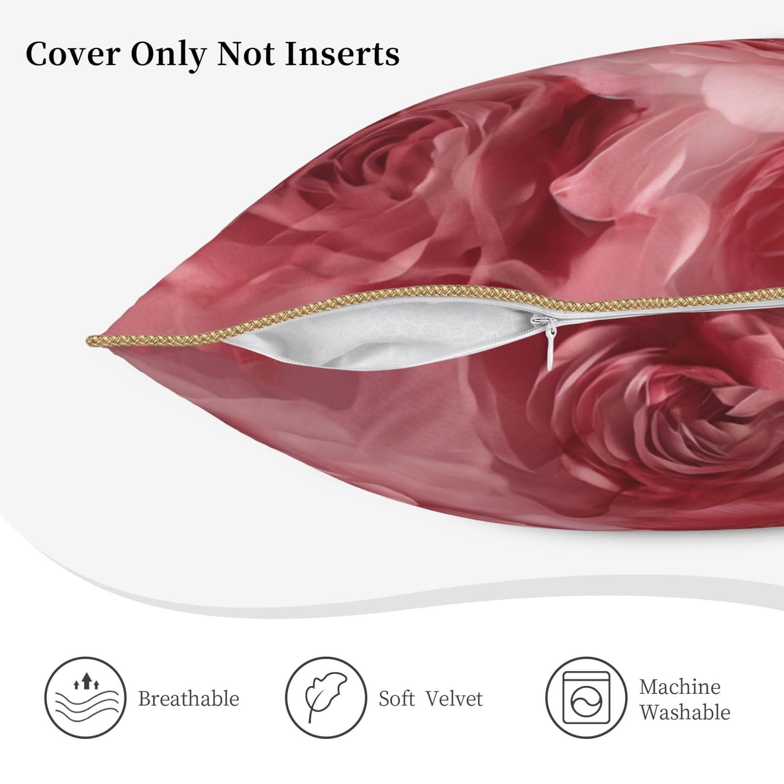 Amazon.co.jp: pink rose flowers クッションカバー 18