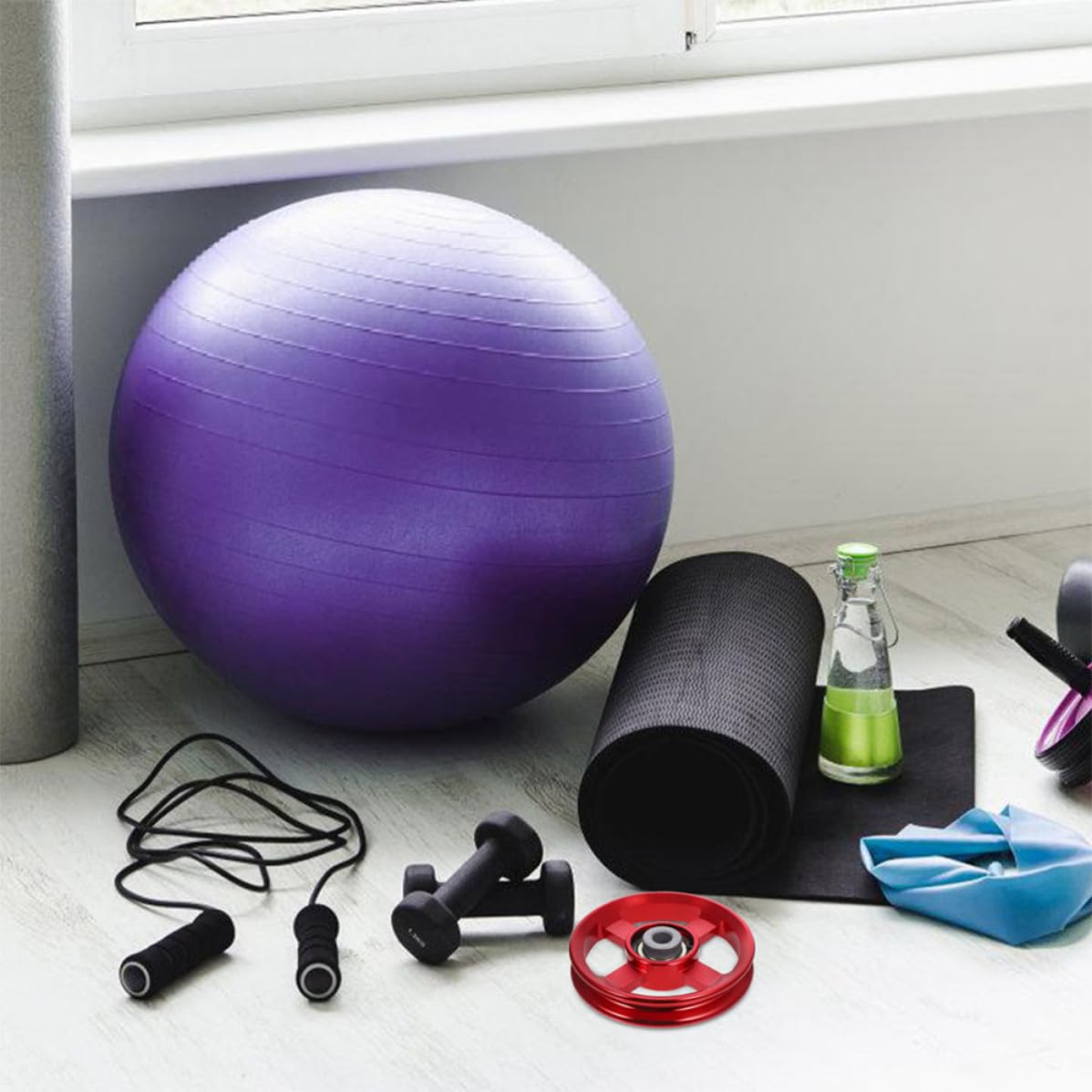 Didiseaon Polea de Soporte para Equipo de Fitness 95mm, 3 Piezas