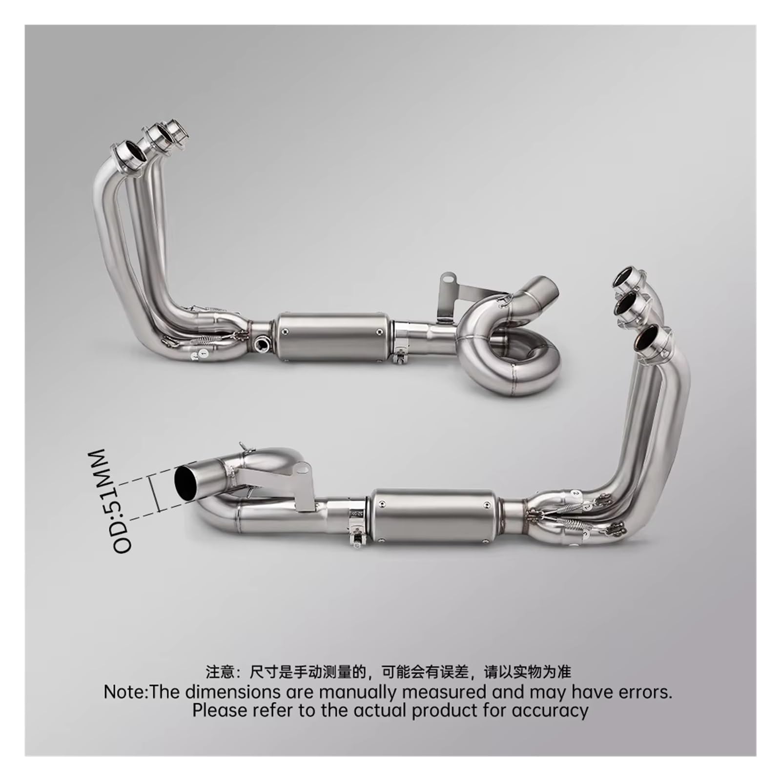 Motorradauspuffschalldämpfer aus Edelstahl Für 675SR NK675 675 SR CF675SR Für CFMOTO Motorrad Auspuff Escape DUAL SENSOREN Vorne Link Rohr Verbindung 51mm
