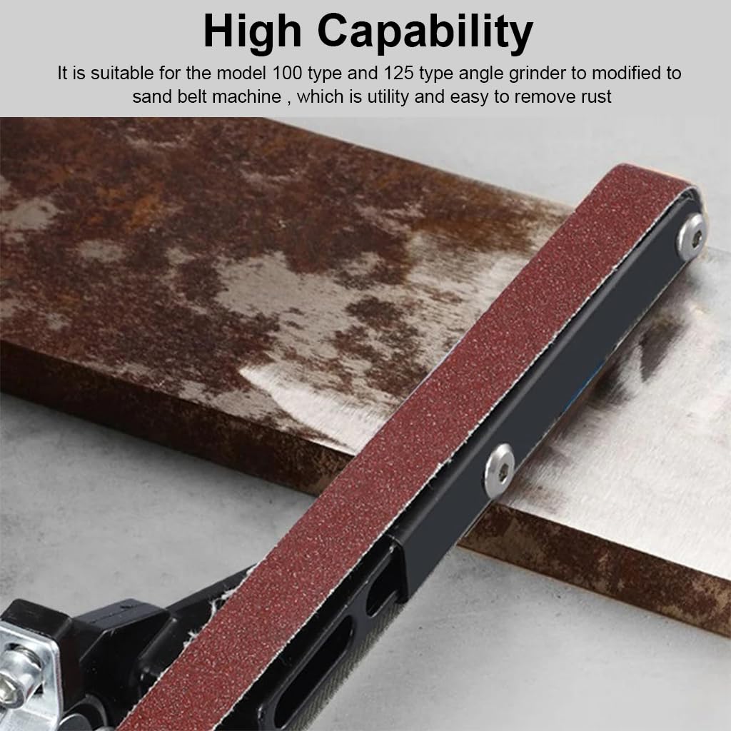 Serplex® Belt Sander Attachment for Angle Grinder, SBelt Sander Attachment Compatible with 100MM/125MM Grinding Disk Angle Grinder Conversion Kit for Sanding and Finishing Tasks 3