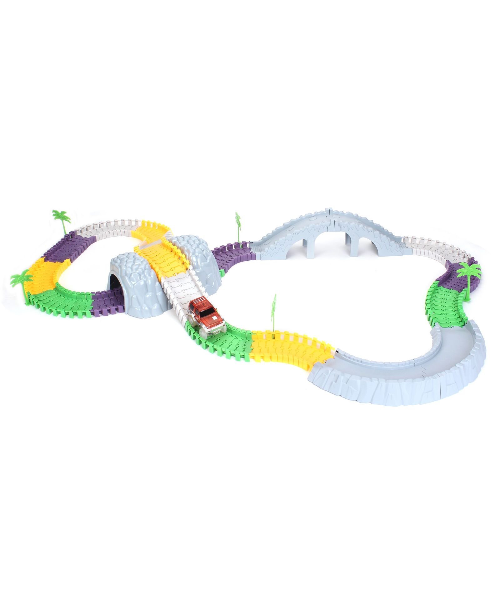 Max Trax Medieval Town Track Set with Motorised Car, Multi Color (180 Pieces)