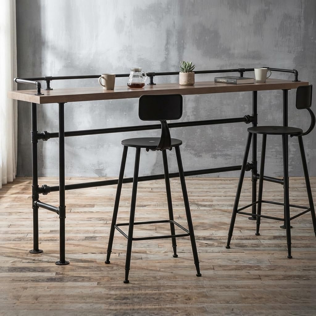 Industrial Counter Pannello Segnaletica Cartoncino Ferro Legno Durevole per Applicazioni Professionali Arredamento Laboratorio Esposizione Bancone Negozio, 120 * 40 * 105cm Spessore Tavola 5cm