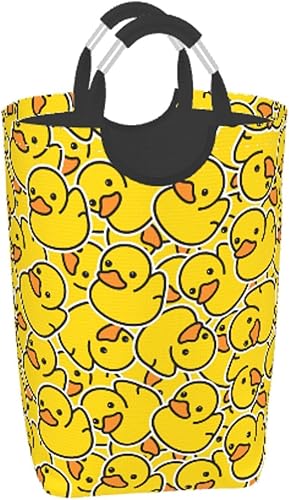 Cesta de almacenamiento de patos de goma con diseño de patos de dibujos animados amarillos, cesta organizadora de ropa, juguetes para el hogar,