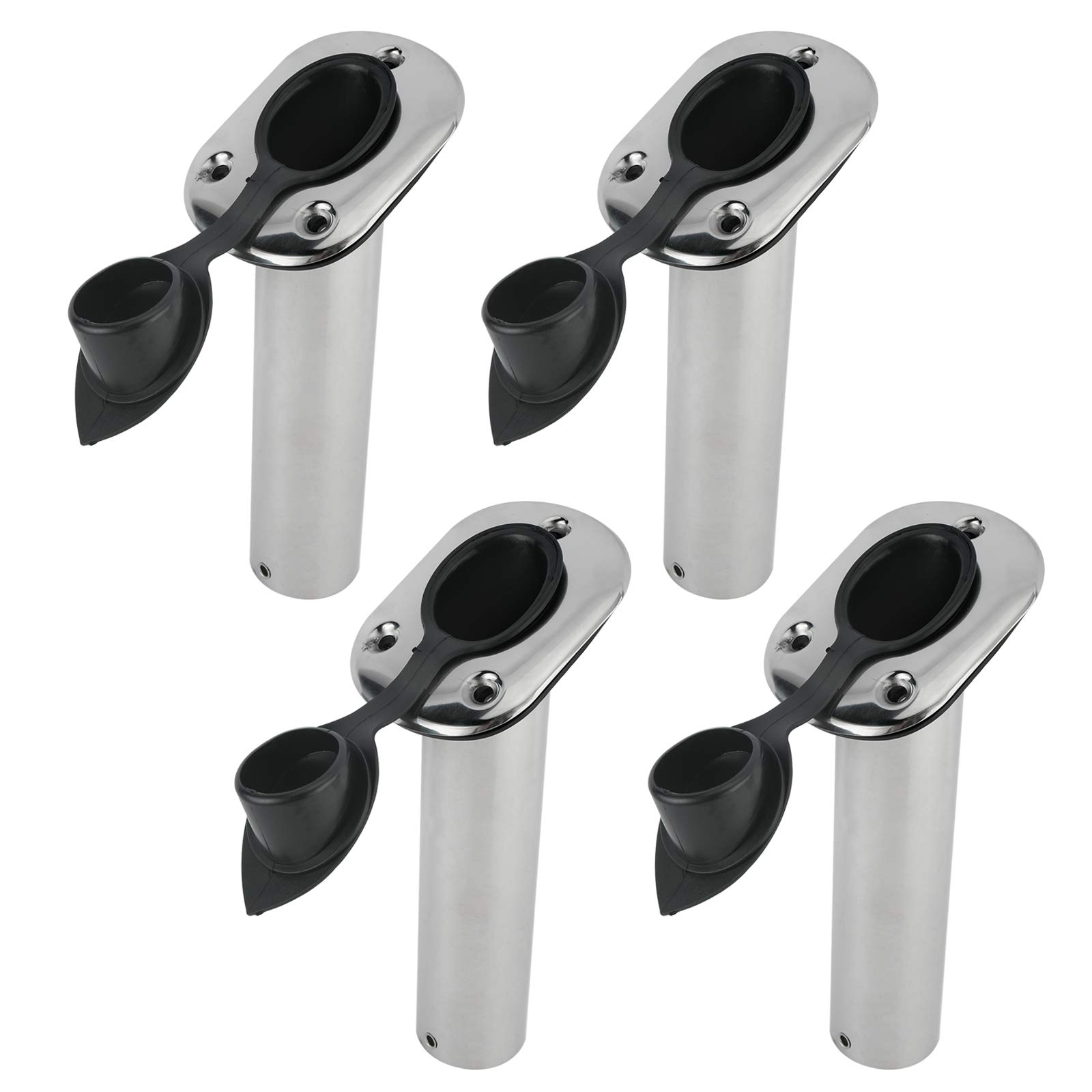 YaeMarine4Pcs Stainless Steel Rod Holders with Rubber Cap, Liner, Gasket