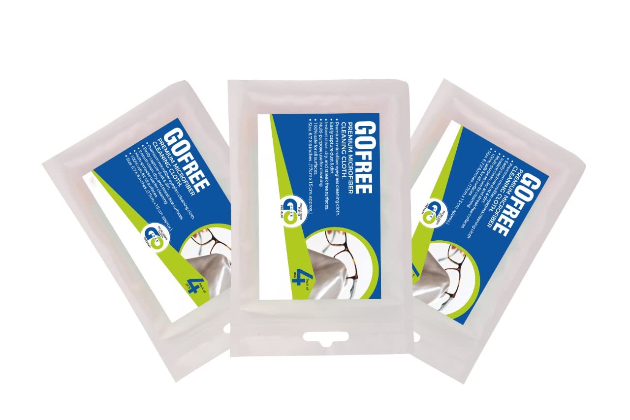 GOFREE Premium Microfiber Cleaning Cloth For Spectacles, Glasses, Camera Lens Combo Pack Of 3 - (4 Pcs In One Pack) (B0BDRV5GMG) Amazon Price History, Amazon Price Tracker