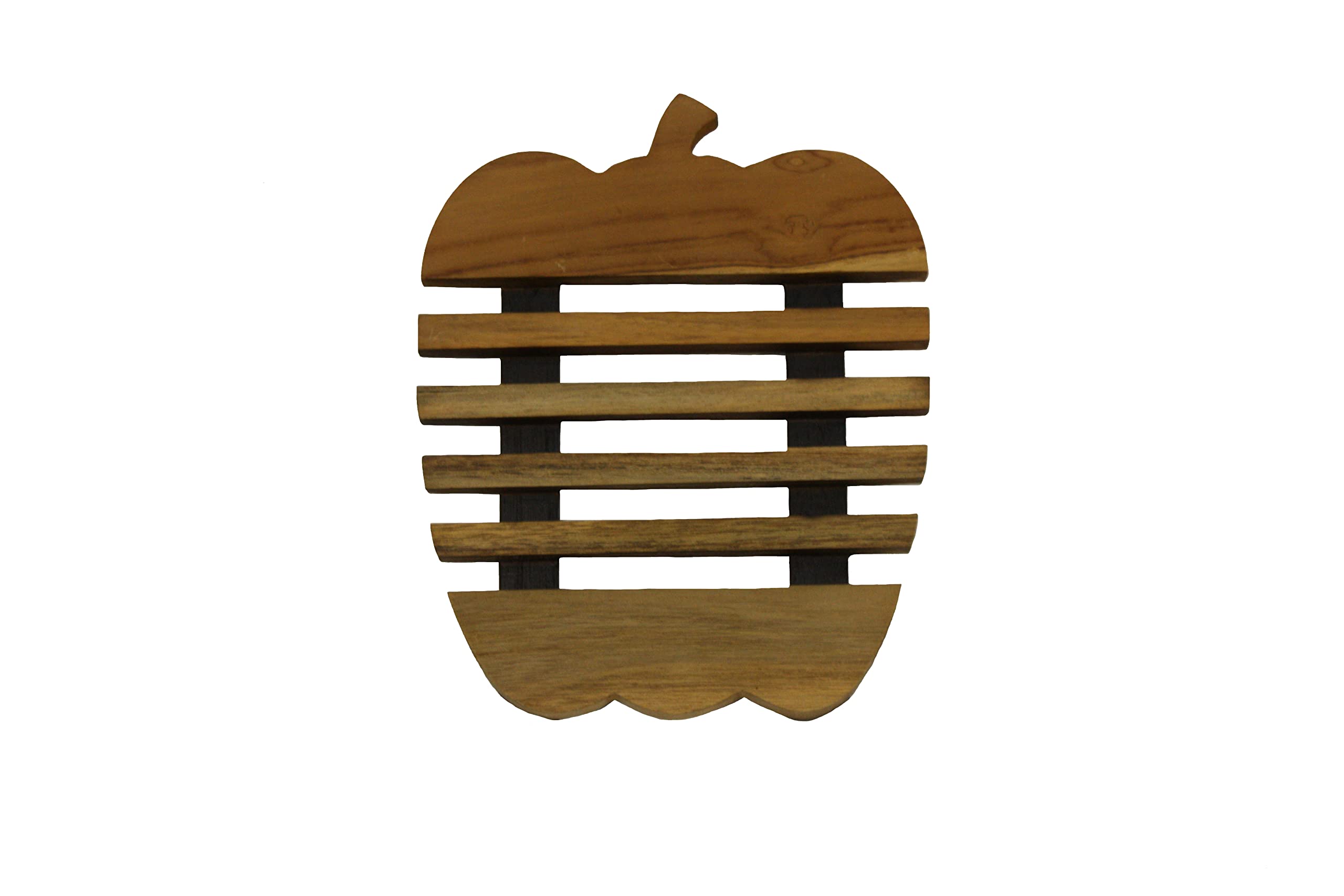Mountain Woods Handmade Adorable Tomato Teak Wood Trivet for Hot Dishes, Pot Pan or Tea Pot Holder, for Any Kitchen Counter Top Décor, Approximately