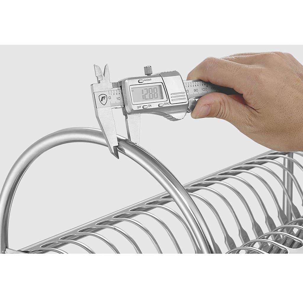 Rejilla para Platos Rejilla de Goteo de Cocina Rejilla de Secado/Rejilla de Drenaje de Acero Inoxidable multifunción de 3 Capas Rejilla de Almacenamiento de Cubiertos, con bandej