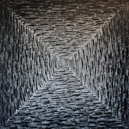 Grand tableau contemporain pour habiller un grand mur vide blanc 80x80cm