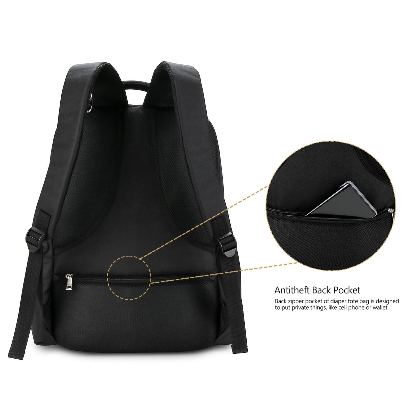 Borsa impermeabile per pannolini per passeggino, borsa per pannolini per viaggi, borsa per pannolini multi-scomparto, zaino per pannolini con organizer, zaino per pannolini maternità, zaino per