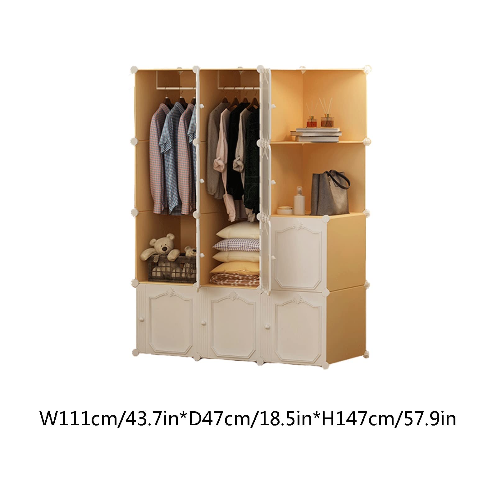 Armadio Guardaroba Pieghevole Armadio modulare Armadio portatile Guardaroba Appendiabiti Armadietto Camera da letto Armadio Armadio Piccolo Armadio Scaffalatura Armadio Armadio multifunzionale Fai da