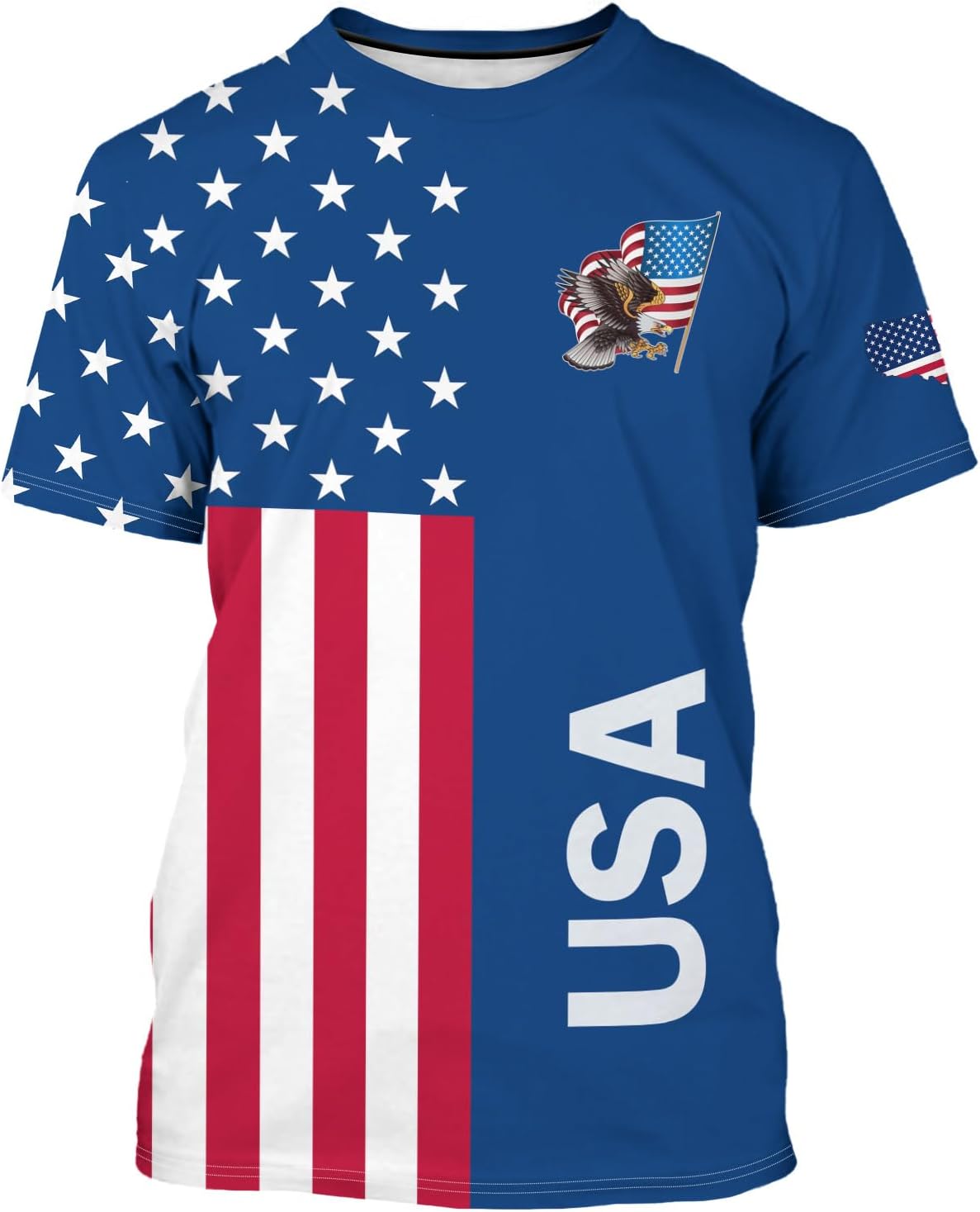 Men's American State T-Shirts 3D Printed Novelty Graphic Short Sleeve Shirts Casual Crew Neck Tees Unisex Fashion Tops