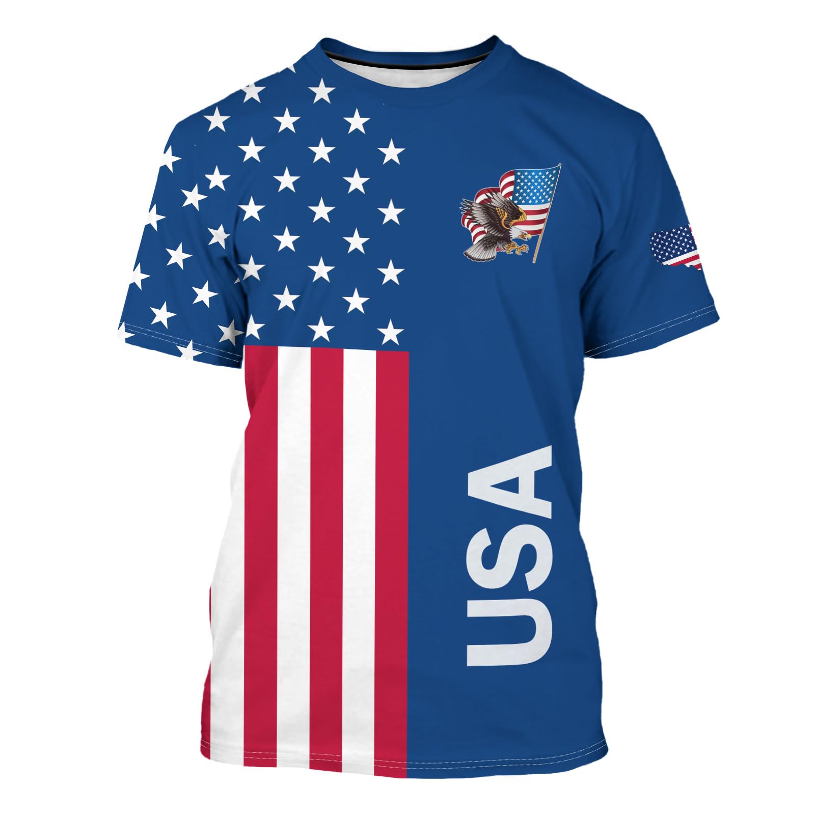 Men's American State T-Shirts 3D Printed Novelty Graphic Short Sleeve Shirts Casual Crew Neck Tees Unisex Fashion Tops