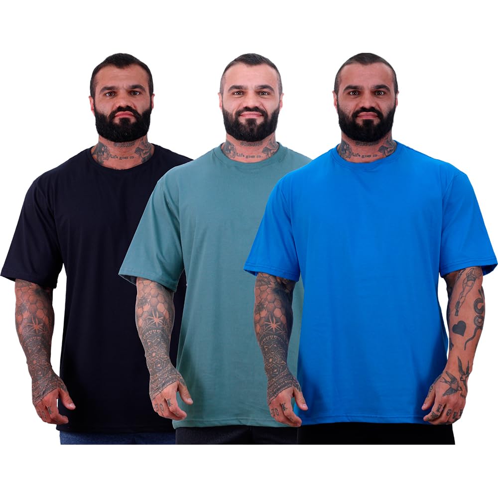 Kit 3 Camisetas Oversized Masculina MXD Conceito Maior Gramatura Cores Básicas