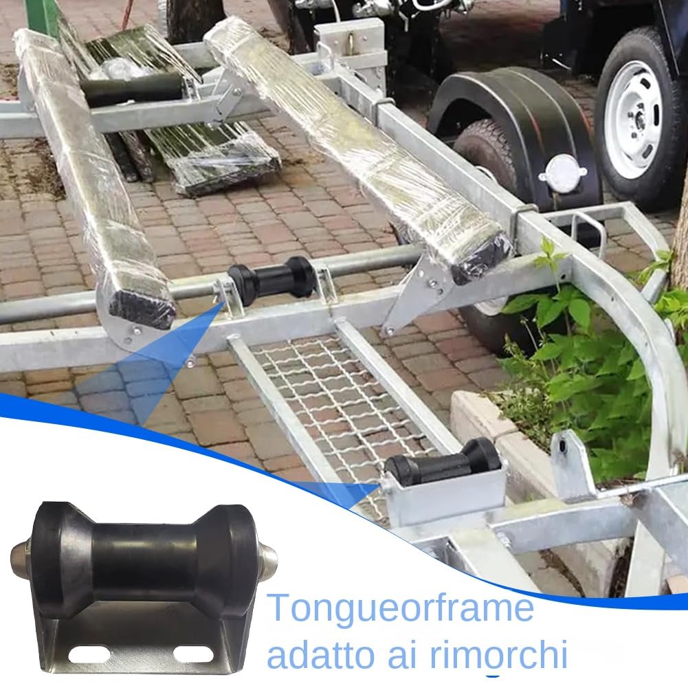 a rulli per barche - supporto per chiglia in acciaio, supporto stazionario dello scafo | Kit a telaio zincato, rullo di planata centrale stabile con facile installazione del rimorchio, configur