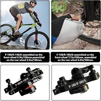 GUOFANG Bicycle Disc Mechanical Brake Calipers Universal Front And Rear Disc Brakes Wear-resistant Disc Brakes Suitable For Most Standard Mountain Bikes Road Bikes (Black - Front Rear) - Online Marketplace