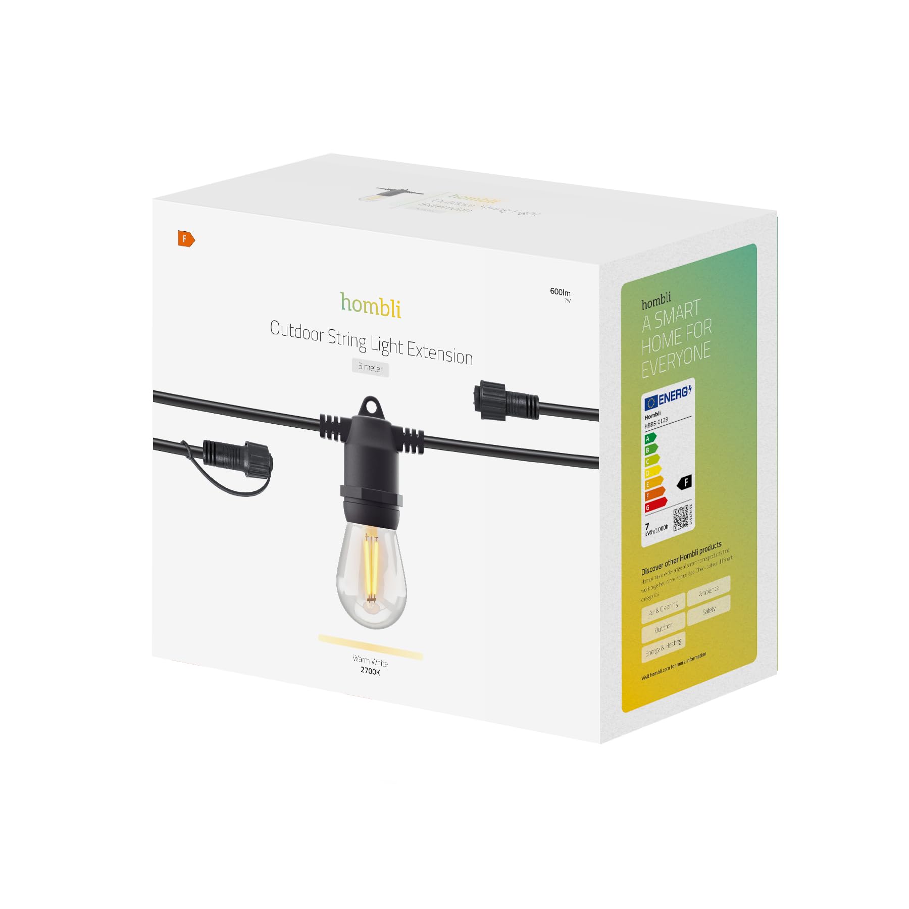Hombli Lichterketten-Erweiterung für Outdoor-Lichterkette, wetterfest, 5 m | App-Steuerung, Outdoor Extension, Beleuchtung für Garten, Automatisierung, niederländische Marke für dein Smart Home
