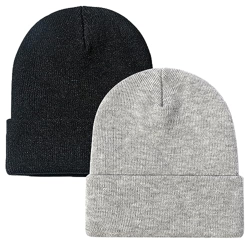 Image of ZOORON 1&2 Pack Beanie for Men Women Slouchy Beanie Hats Winter Knit Caps Soft Ski Hat Unisex