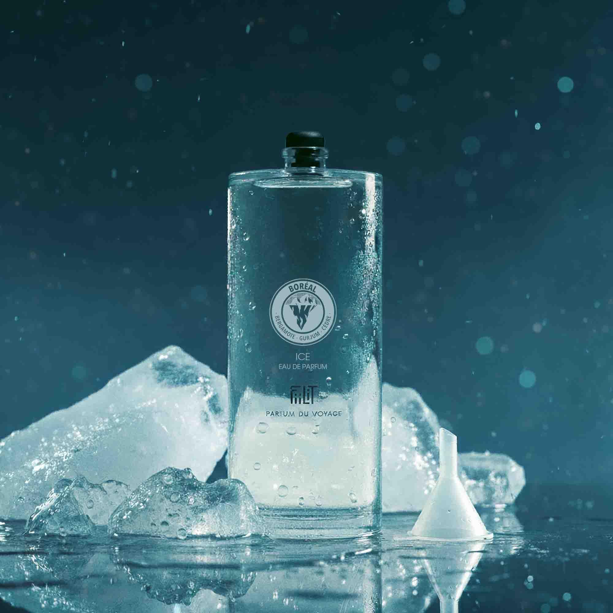 Woda perfumowana naturalna ICE BORÉAL 100 ml Napełnianie - FiiLiT perfumy podróżne - Mieszane - Dla kobiet i mężczyzn - Świeże bursztynowe