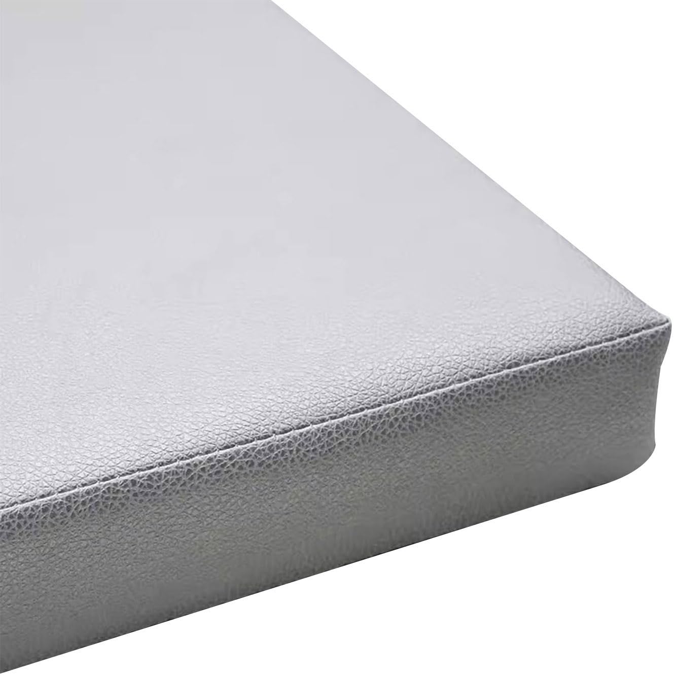 Wasserdichtes Outdoor-Kissen, PU-Leder, Stuhlkissen für Garten, Büro, Esszimmer, Küche, 45 x 45 x 8 cm, Khaki, bequemes Sitzkissen für Zuhause und Terrasse
