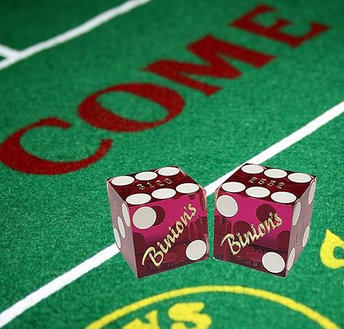Miniatura 3 de Par de dados de 0.748 in con números de serie a juego  Auténticos dados de mesa de casino de Las Vegas (Binion's Purple Polished))
