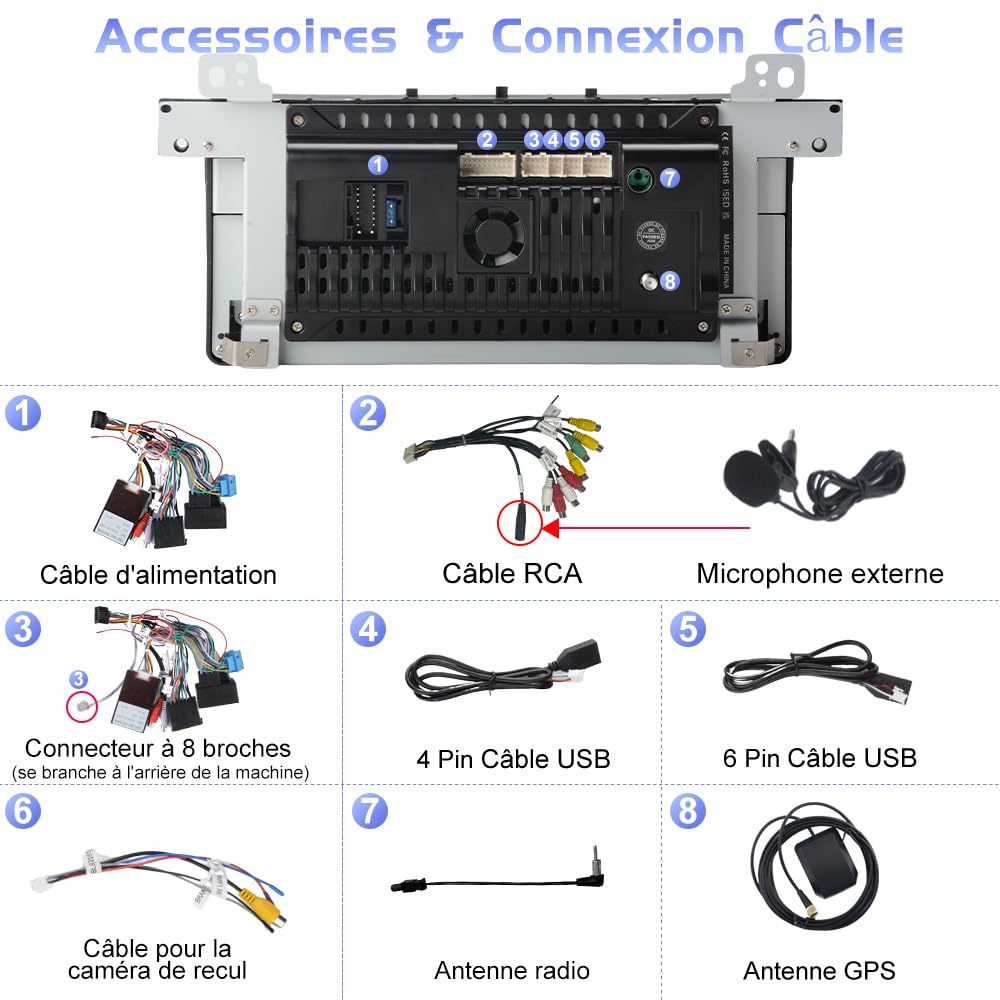 AWESAFE Autoradio Android 15 pour BMW E46 (1998-2005) | Écran Tactile 10,26 Pouces | 2Go+64Go | CarPlay & Android Auto | Charge Rapide 30W | GPS WiFi Bluetooth | FM RDS | Autoradio Multimédia