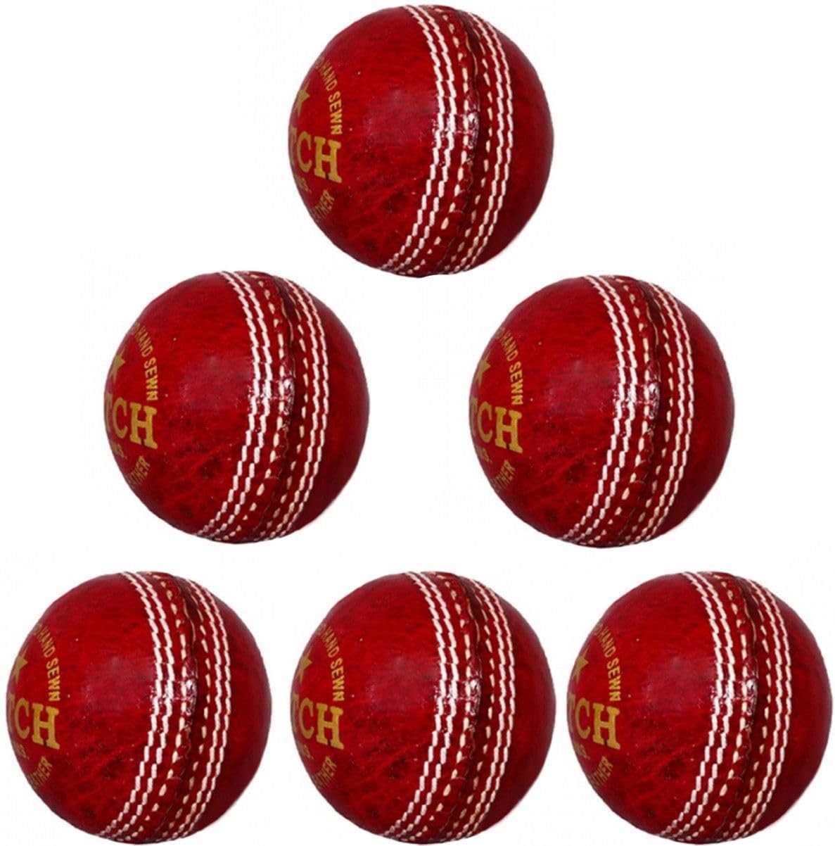 Sports Leather Match Cricket Ball Red Pack of 6 (2Part) Cricket Leather Ball (Standard, Pack of 6, Red)-image-25