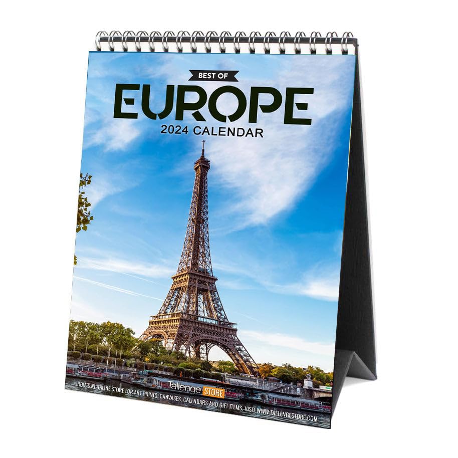 Image of Tallenge - Best of Europe - 2024 Desk Calendar - 6 x 9 Inches for Home & Office (Paper, Desk Calendar)