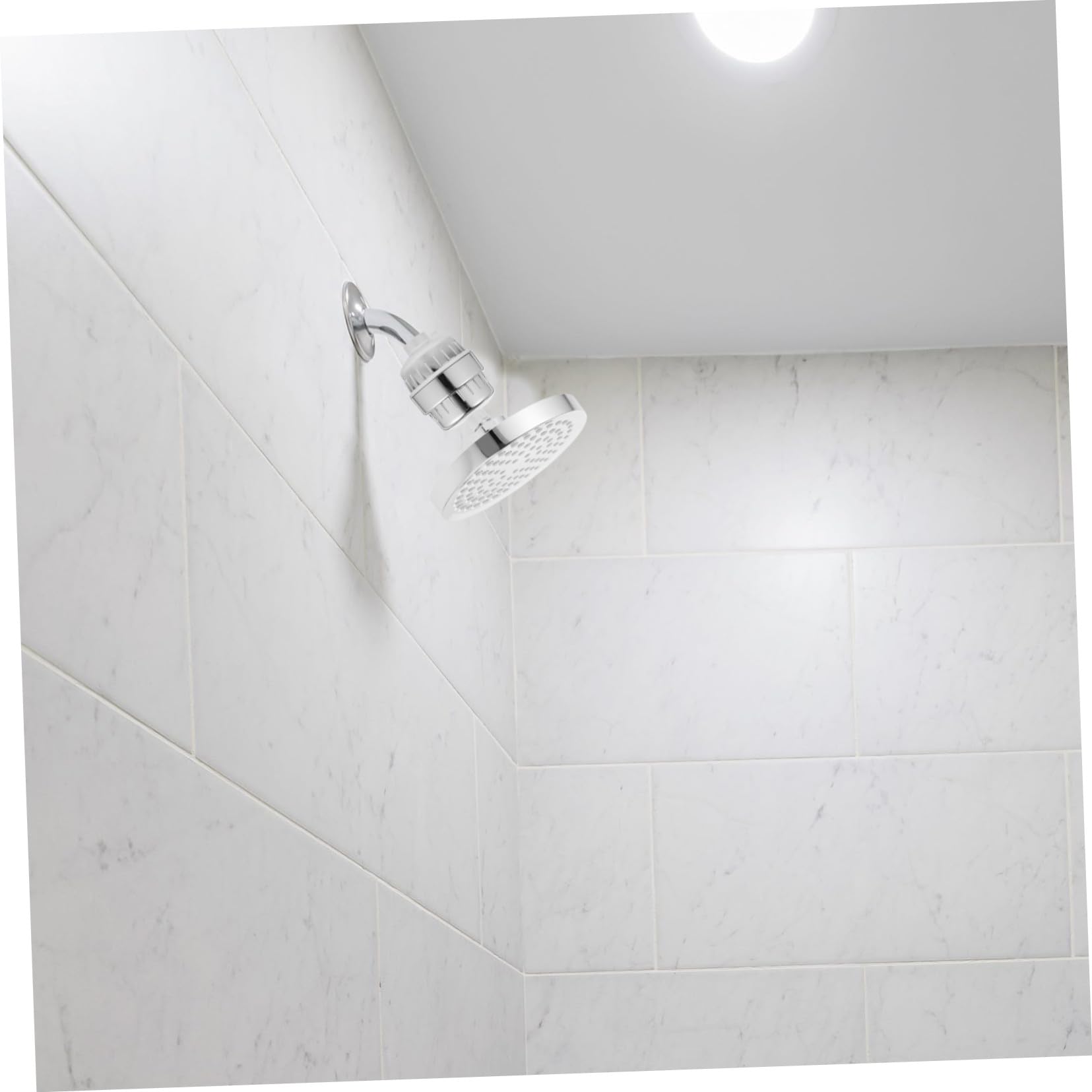 Sosoport Filtro Cabezal de Ducha para Agua Dura ABS Plata Rotatorio 360° | Capas Múltiples, 15 Niveles, Ajuste Potente, Bola Esférica Sólida, Movimiento Libre, Uso Fácil, Alta Resistencia