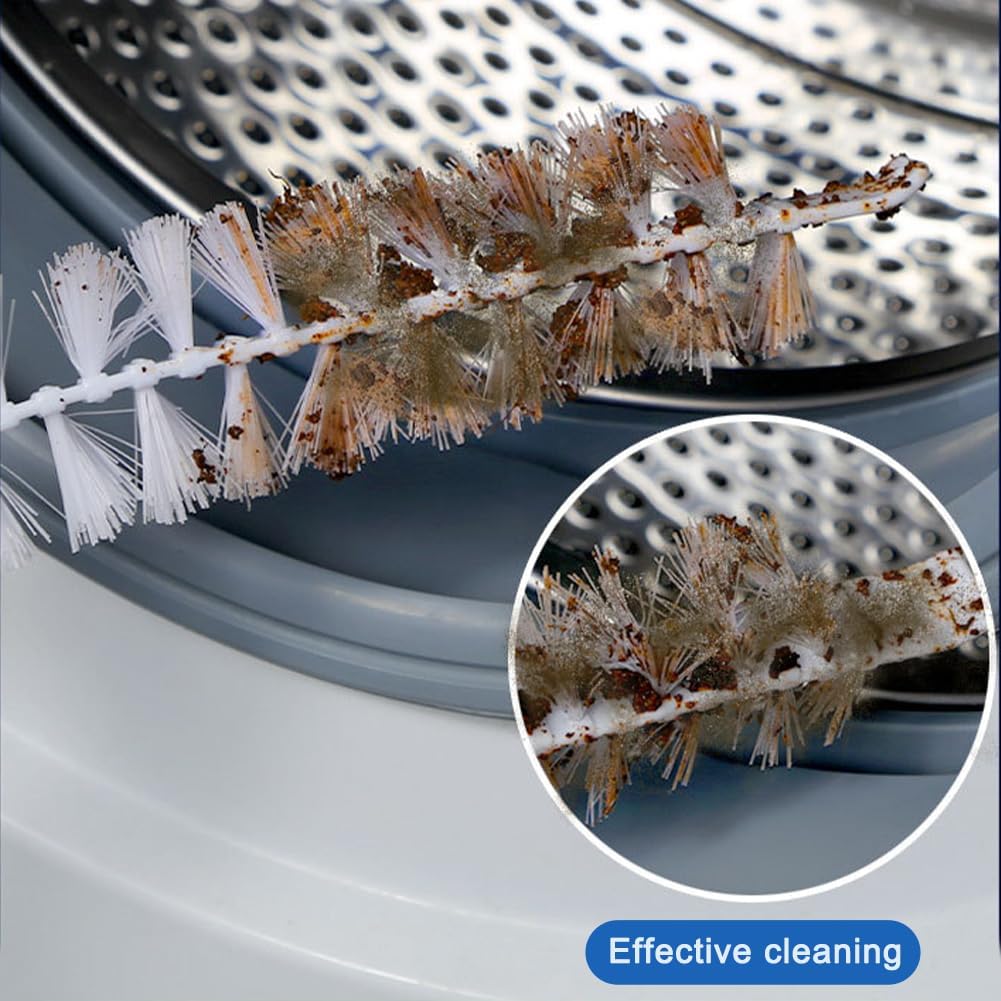 2pcs Washing Machine Cleaning Brushs, Flexible Bendable Slot Cleaning Brush 60cm(White)