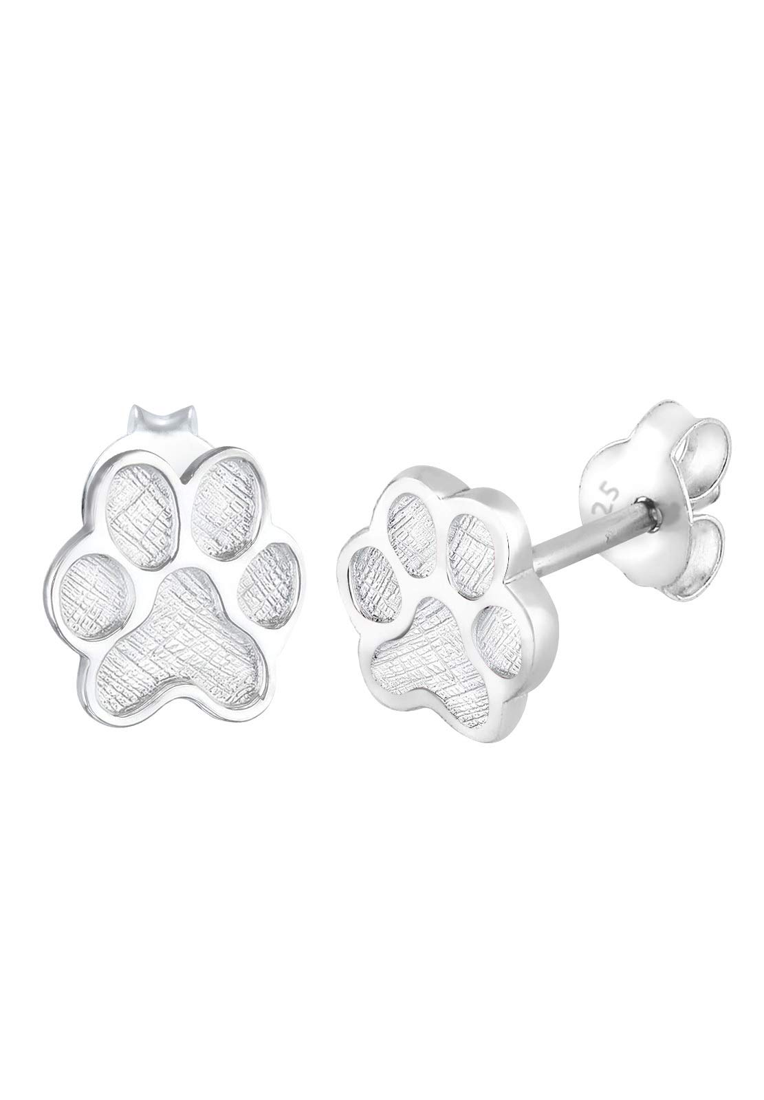 Elli Ohrringe Damen Ohrstecker Pfoten Abdruck Hund Katze in 925 Sterling Silber