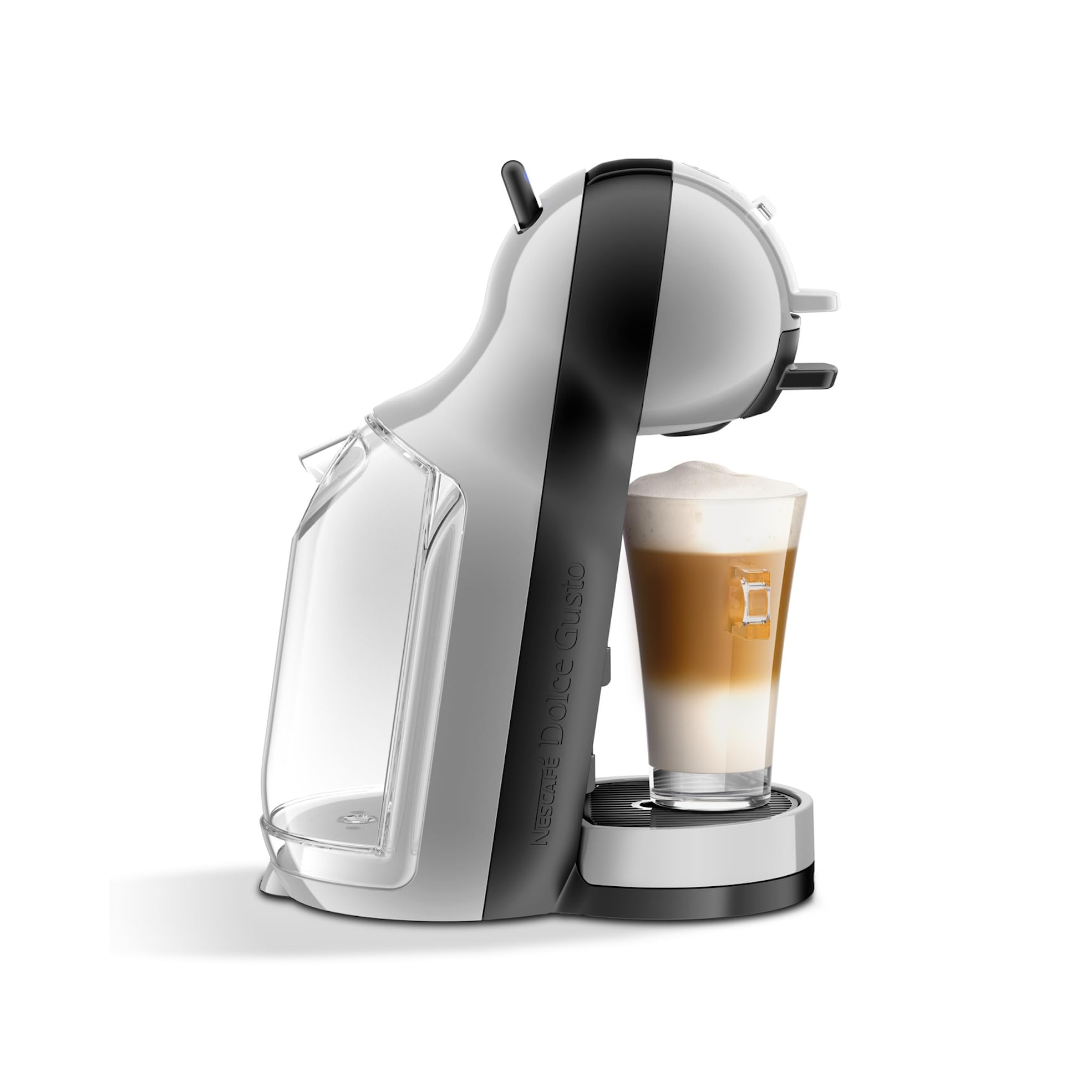 NESCAFÉ Dolce Gusto Mini Me Von Krups Kapselkaffeemaschine, 15 Bar, 0,8 L, Arctic Grey/Schwarz, KP123B
