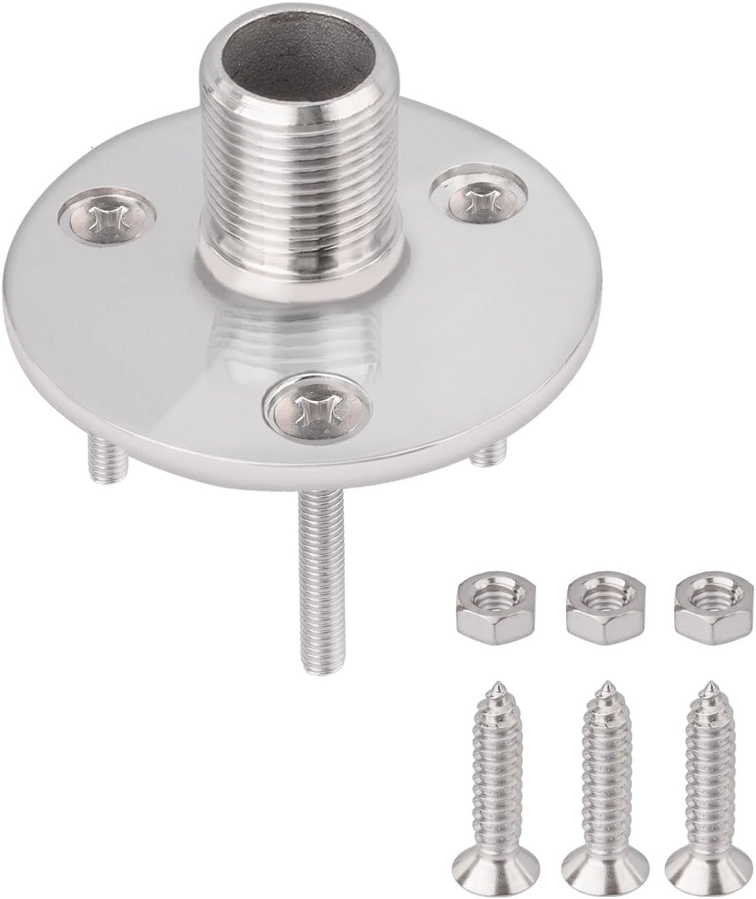 Bingfu VHF Marine GPS Antenna Base Mount Kit 316 Stainless Steel Fixed Mount Bracket for Boat Automotive