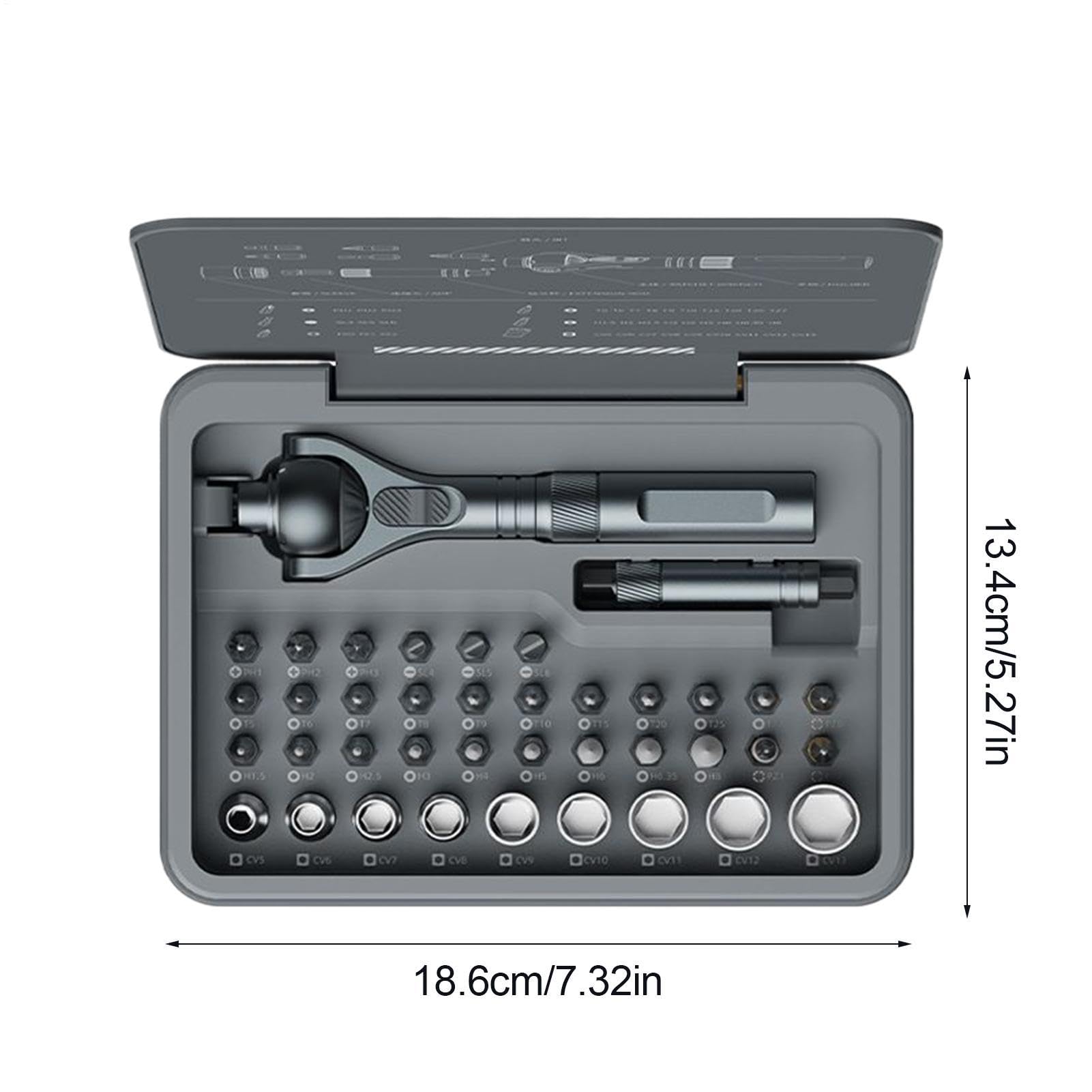 Juego De Herramientas De Trinquete Juego De Accesorios Magnéticos Multiusos | 40 Piezas Precisas Multifuncional Kit Completo Con Rotación De 180 Grados Para Reparación De Automóvil Y Herramientas