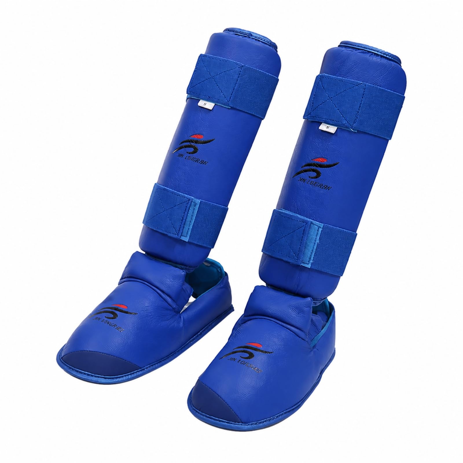 Protège-Tibia et Cvre-Pied Karaté Respirant Protection Karaté avec Rembrrage en Flexibles pr Karatékas