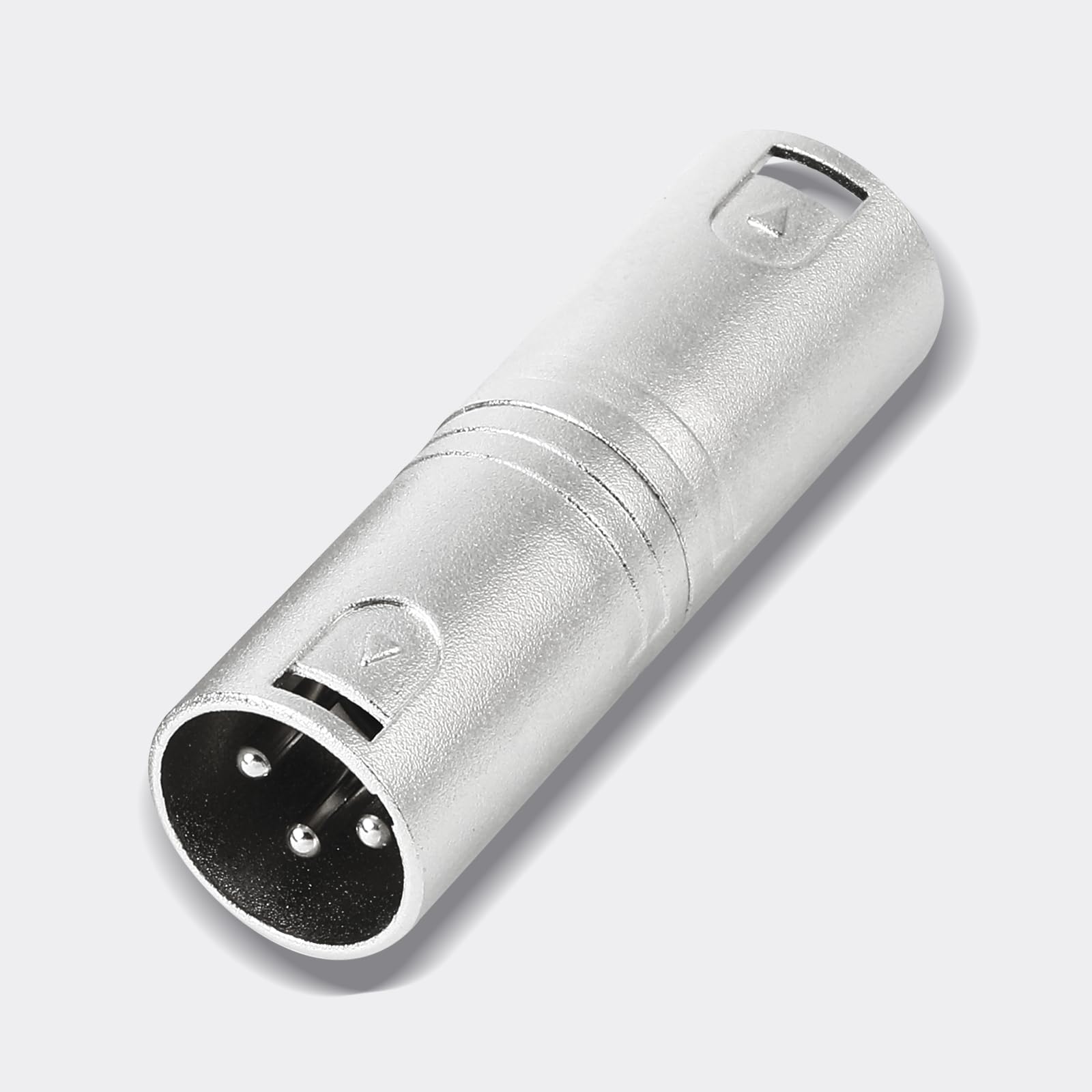 Adaptador XLR, 2 pares XLR macho a macho y XLR hembra a hembra de 3 pines, compatible con mezclador, micrófono, amplificador de potencia, plateado