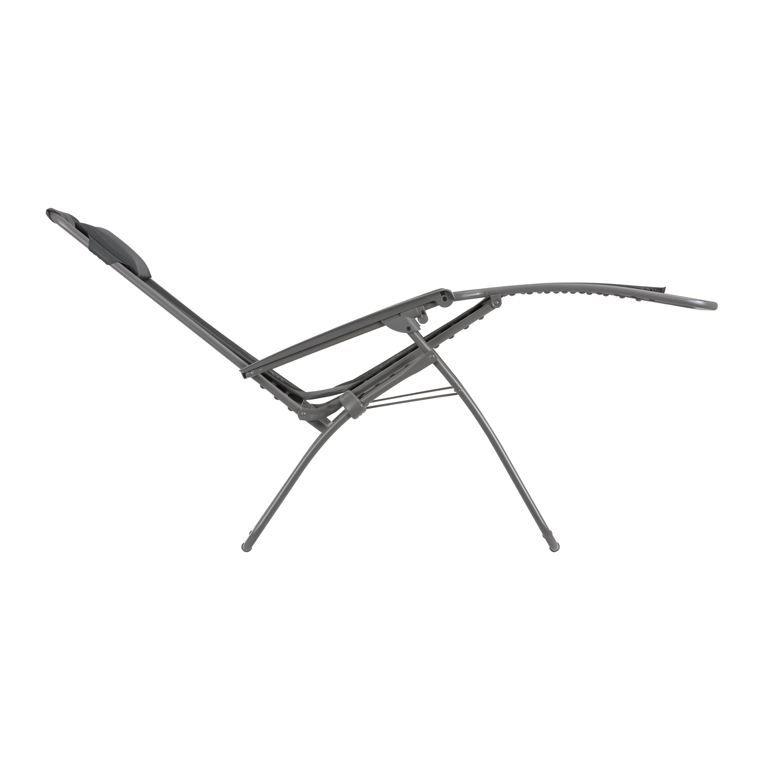 Lafuma Mobilier - R Clip PL AMZ - Silla Relax Gravedad Cero – Silla Reclinable Plegable Multiposición para Terraza, Jardín y Balcón - Fabricado en Francia - Castaño Beige/Titanio