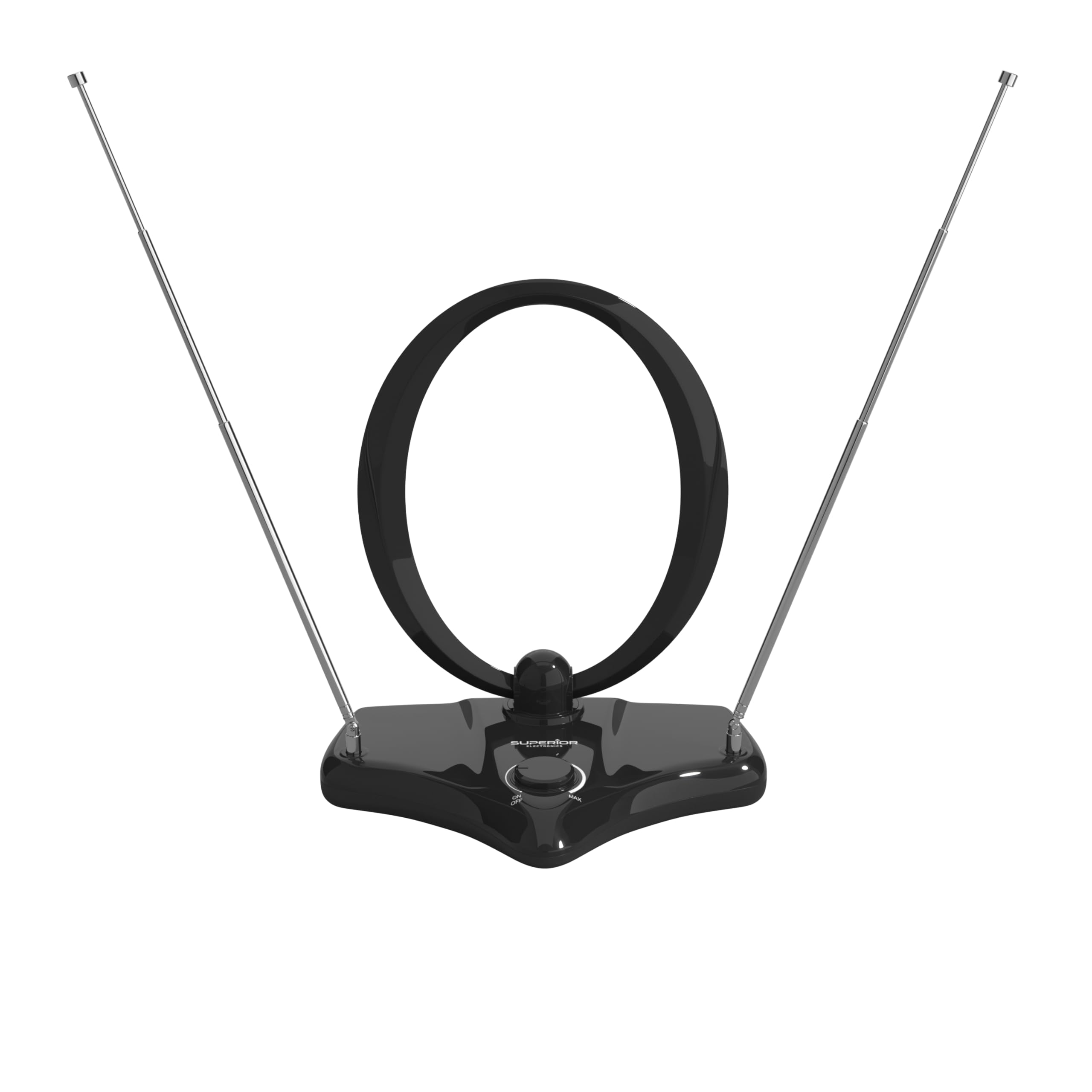 Antena de TV electrónica Superior para Interiores con amplificación de hasta 30dB, Ideal para la recepción de señal Digital terrestre - Negro - NAI-001