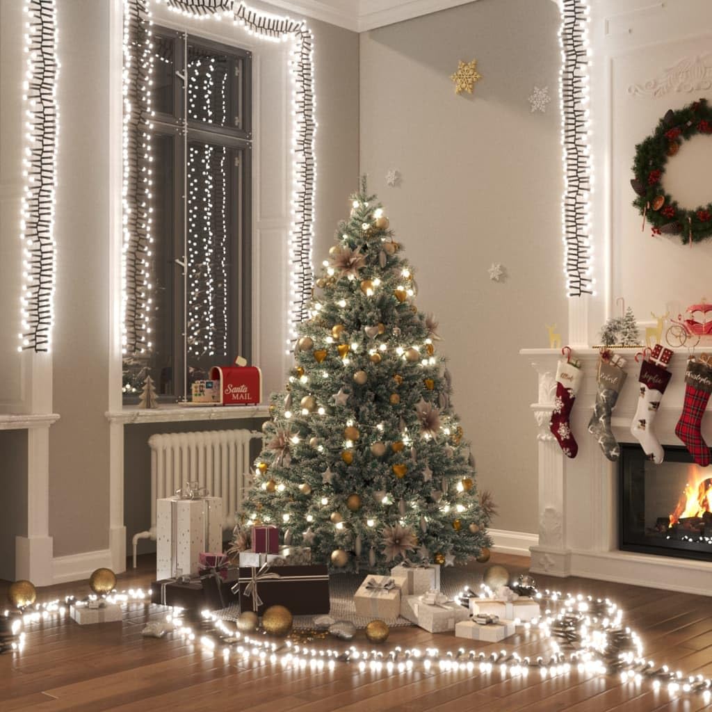 lichterkette batterie außen,lichterkette innen,lichterkette klein,LED-Lichterkette mit 1000 LEDs Kaltweiß 11 m PVCGeeignet für Patio, Schlafzimmer, Wohnzimmer, Weihnachten