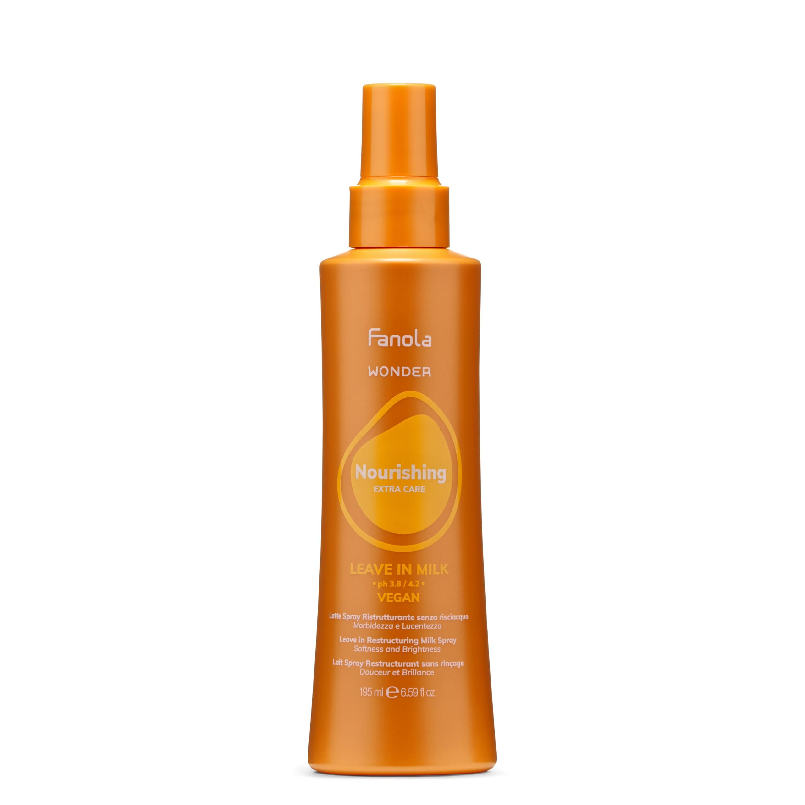 Fanola Wonder Nourishing Restructuring Lotion, Hair Milk Spray to Nourish and Detangles, Makes Hair Silky Soft and Easy to Comb, 195ml