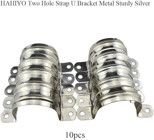 Miniatura 8 de Hahiyo Abrazaderas de soporte de tubo en U de dos agujeros, 1.969 in, resistente, sin óxido, brillante, fuerte, resistente al viento, sin afilado,
