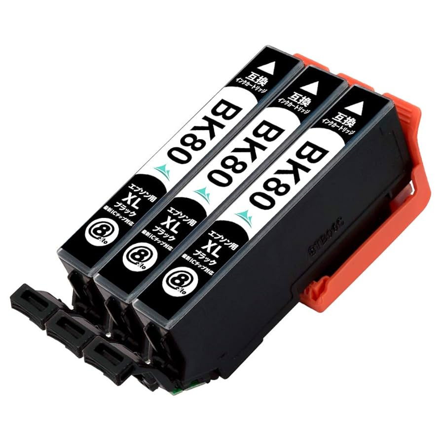EPSON - エプロン　80L 増量インク　3個セット　EPSON エプソン 互換インク IC6CL80L 3個セット 3カラー選べる