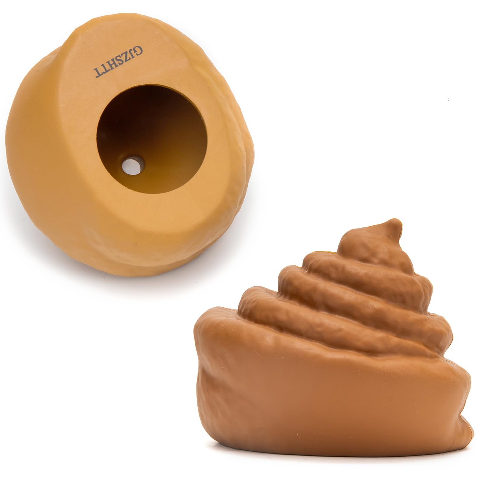 Juguetes de rompecabezas para perros, dispensador de golosinas de goma en forma de caca, juguetes interactivos duraderos para perros para alimentación lenta, dentición y entrenamiento de