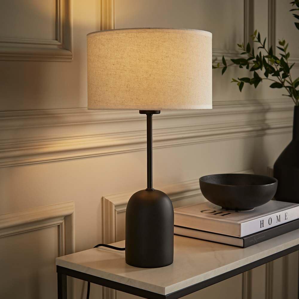 ValueLights | Kaiden Dome Table Lamp with Natural Trim Linen Shade and Bulb | Table Lamp, Home Décor & Improvement Essential — image 1