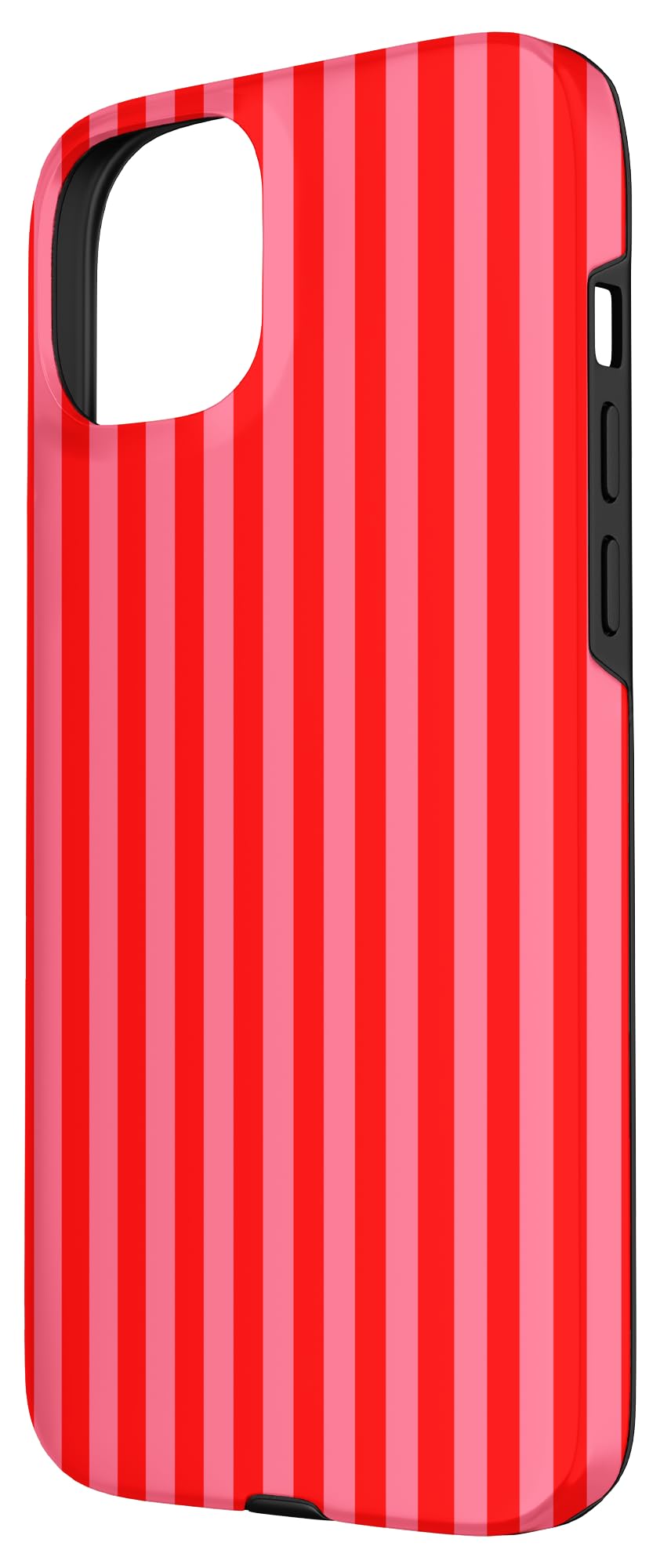Retro Pink and Red Stripes Geometric Vertical Lines Pattern Case for iPhone 15 Plus - Image 2