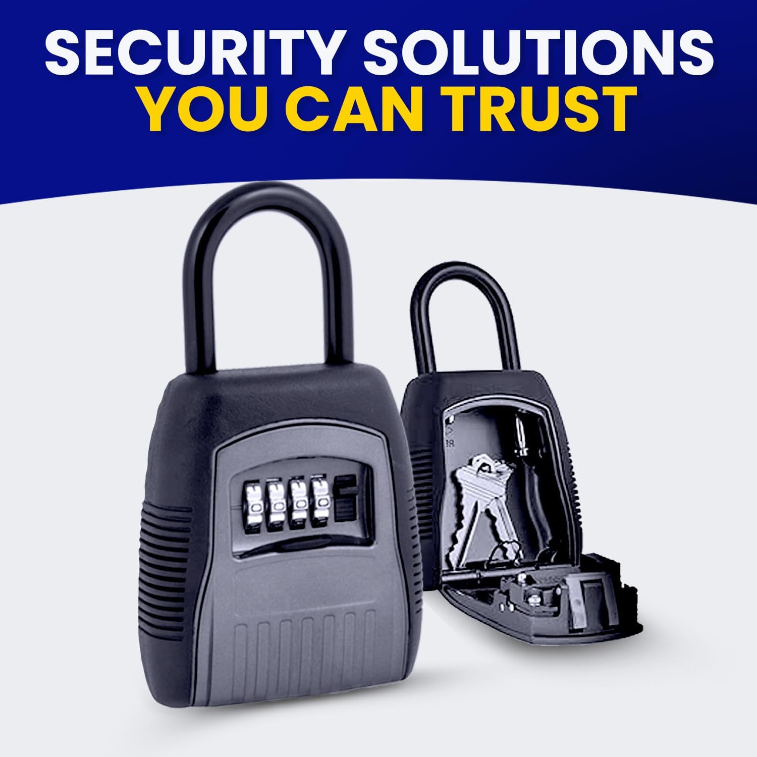 KeyGuard SL-502 Dial Combination Lock Box | Portable Shackle LockBox for Outside | Fits House Keys, Car Keys, Fobs, Credit Cards/IDs & More | Keypad Safe Box, Digital Push Button Combination Lock