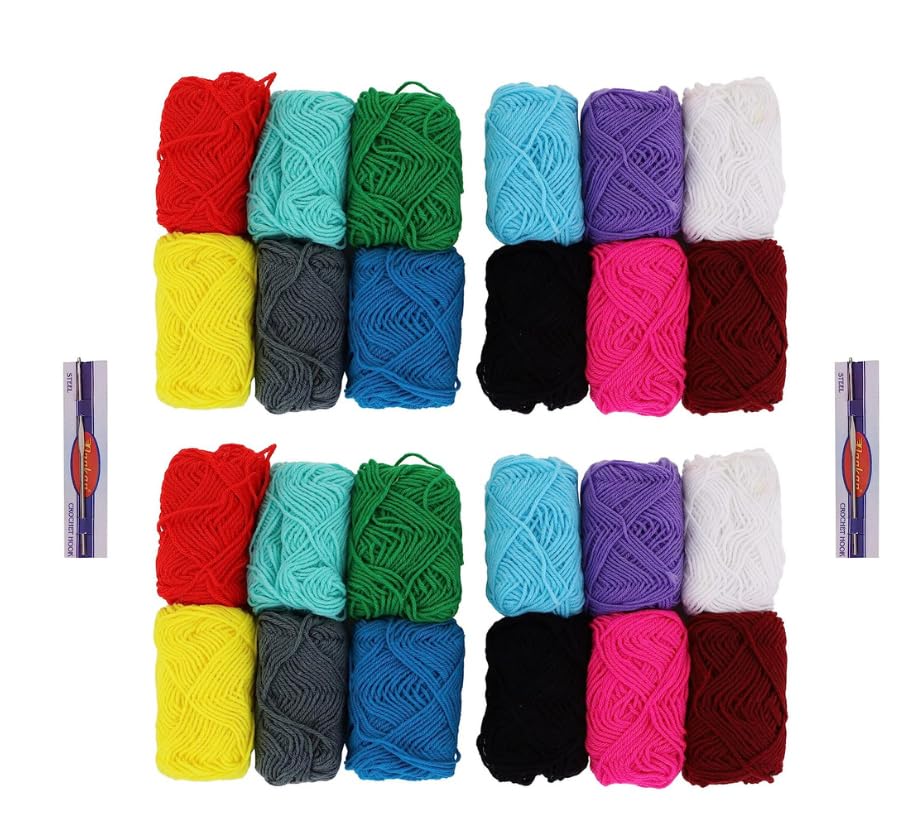 Homeistic Applience Homeistic Appliance Wool Thread Combo: Premium Wool Yarn for Knitting,Soft Fingering Craft with Crochet Hook Needle and Dyed Thread(24 Pieces Dark Color)230gram,Multi (B0CF5FMRBT) Amazon Price History, Amazon Price Tracker
